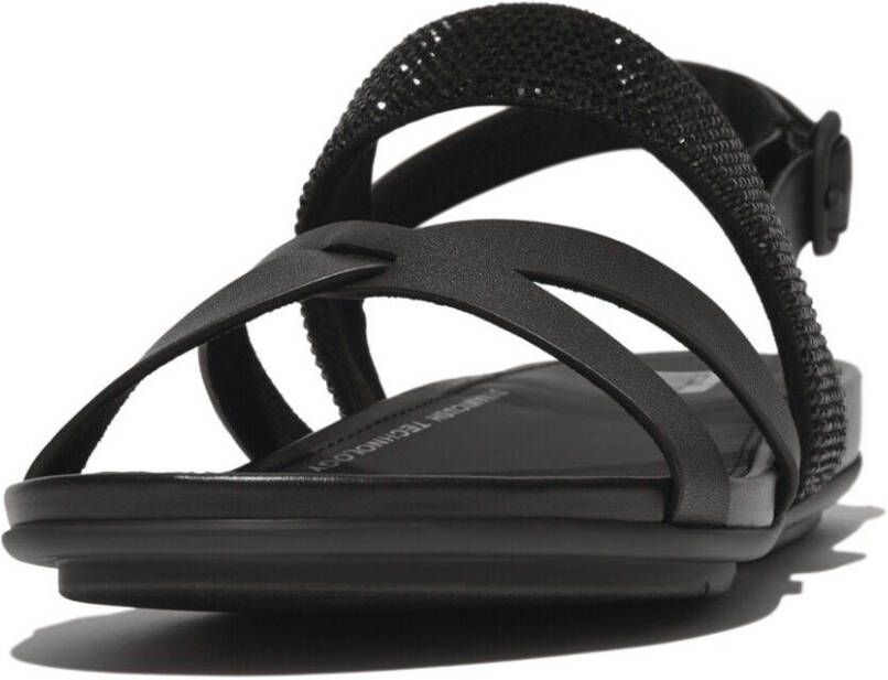 Fitflop Sandalen GRACIE CRYSTAL LEATHER STRAPPY BACK-STRAP SANDALS zomerschoen sandaal riemchensandaal met hielbandje