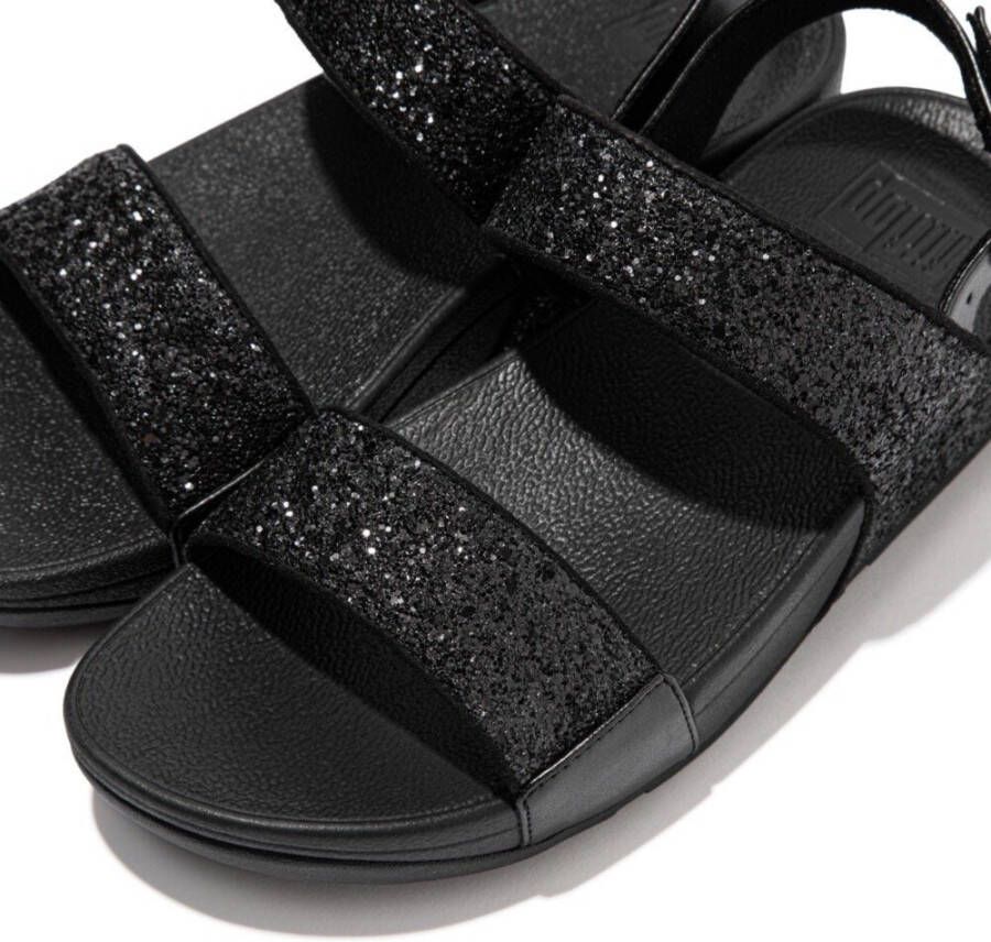 Fitflop Sleehaksandaaltjes LULU GLITTER BACK-STRAP SANDALS zomerschoen sandaal sleehak met fonkelende bandjes