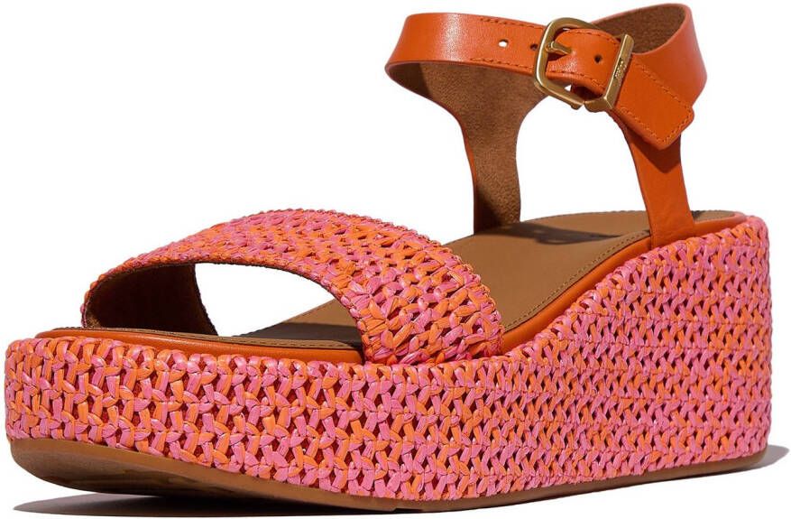 Fitflop Sleehaksandaaltjes PLATFFORMS WOVEN WEDGE plateau sandaal zomerschoen in verfijnde uitstraling