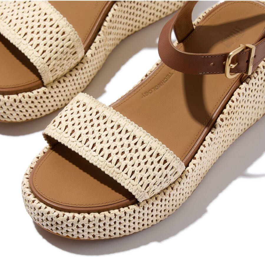 Fitflop Sleehaksandaaltjes PLATFFORMS WOVEN WEDGE plateau sandaal zomerschoen in verfijnde uitstraling