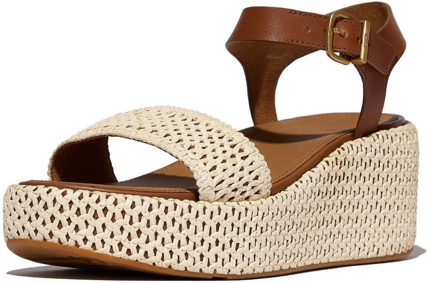 Fitflop Sleehaksandaaltjes PLATFFORMS WOVEN WEDGE plateau sandaal zomerschoen in verfijnde uitstraling