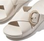 Fitflop Slippers LULU RESIN-BUCKLE LEATHER CROSS SLIDES - Thumbnail 4