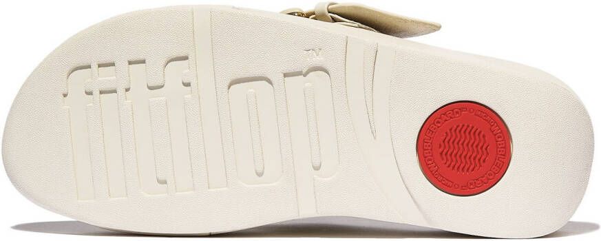 Fitflop Slippers LULU RESIN-BUCKLE LEATHER CROSS SLIDES