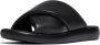 FitFlop Iqushion D-Luxe Padded Leather Cross Slides ZWART - Thumbnail 7