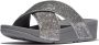 FitFlop Women Lulu Crinkled-Shimmer Cross Slides Silvereen - Thumbnail 4
