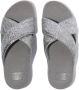 FitFlop Women Lulu Crinkled-Shimmer Cross Slides Silvereen - Thumbnail 6