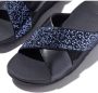 FitFlop Lulu Crystal-Mix Metallic Cross Slides BLAUW - Thumbnail 4