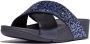 FitFlop Lulu Crystal-Mix Metallic Cross Slides BLAUW - Thumbnail 7