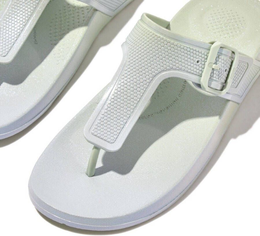 Fitflop Teenslippers IQUSHION IRIDESCENT ADJUSTABLE BUCKLE sleehak zomerschoen slippers met verstelbare gesp