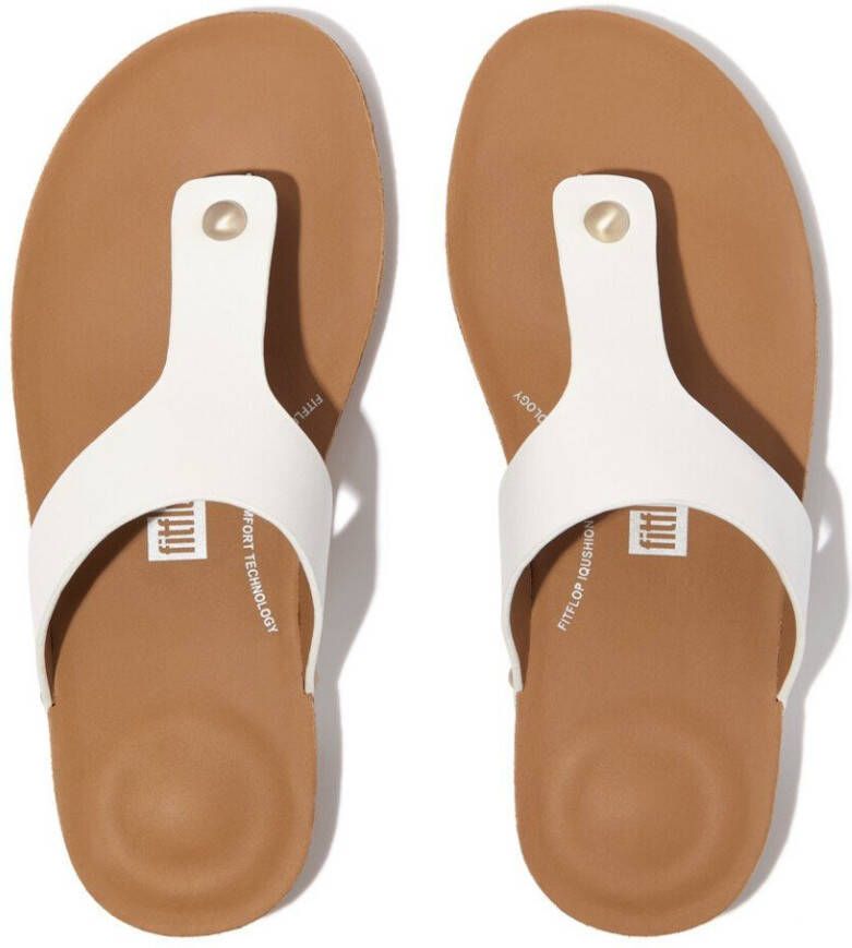 Fitflop Teenslippers IQUSHION LEATHER TOE-POST SANDALS zomerschoen met iqushion-technologie voor langdurig draagcomfort