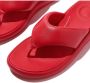 FitFlop Iqushion D-Luxe Padded Leather Toe-Post Sandals ROOD - Thumbnail 5