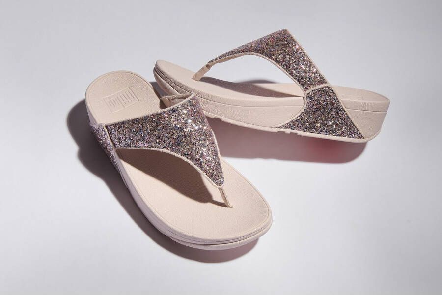 Fitflop Teenslippers LULU dianette pantoffel slides met kleurrijke glitter