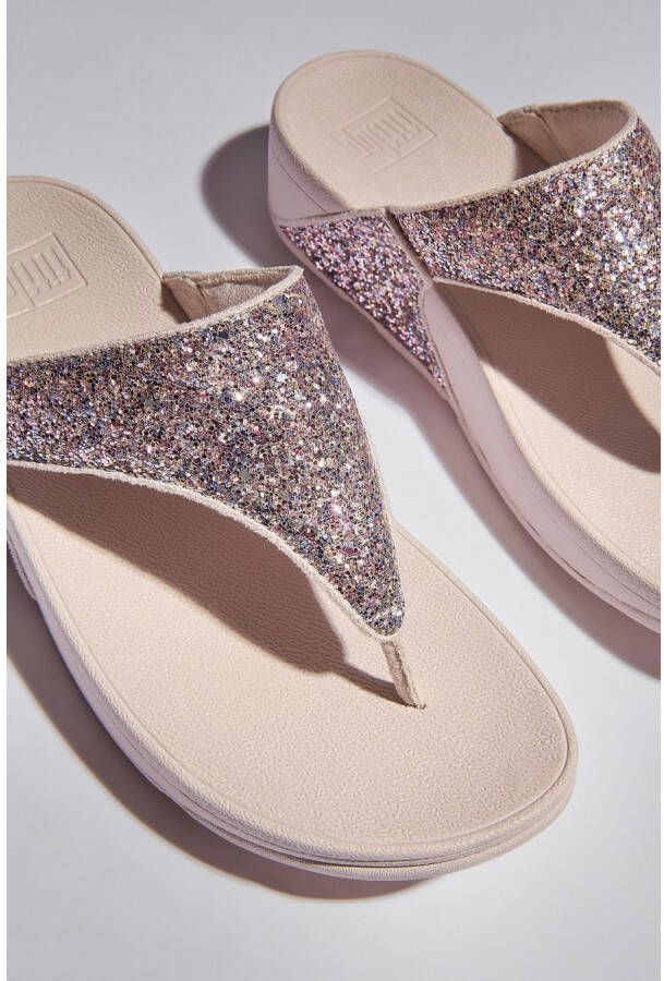 Fitflop Teenslippers LULU dianette pantoffel slides met kleurrijke glitter