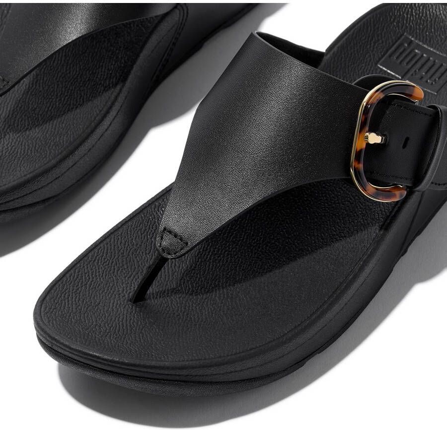 Fitflop Teenslippers LULU RESIN-BUCKLE LEATHER TOE-POST SANDALS