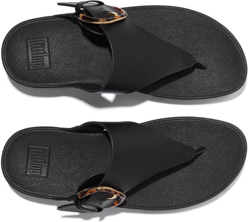 Fitflop Teenslippers LULU RESIN-BUCKLE LEATHER TOE-POST SANDALS