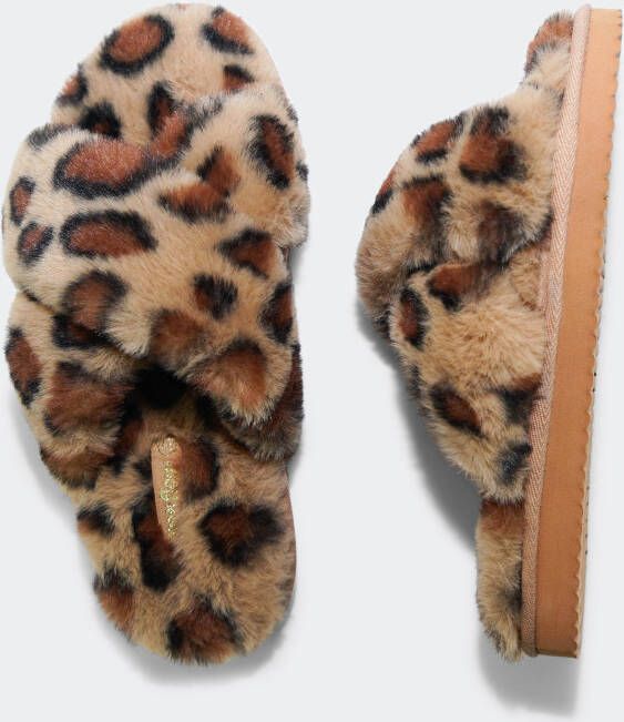Flip Flop Pantoffels Cross*fur leo 2 in een trendy luipaard-look