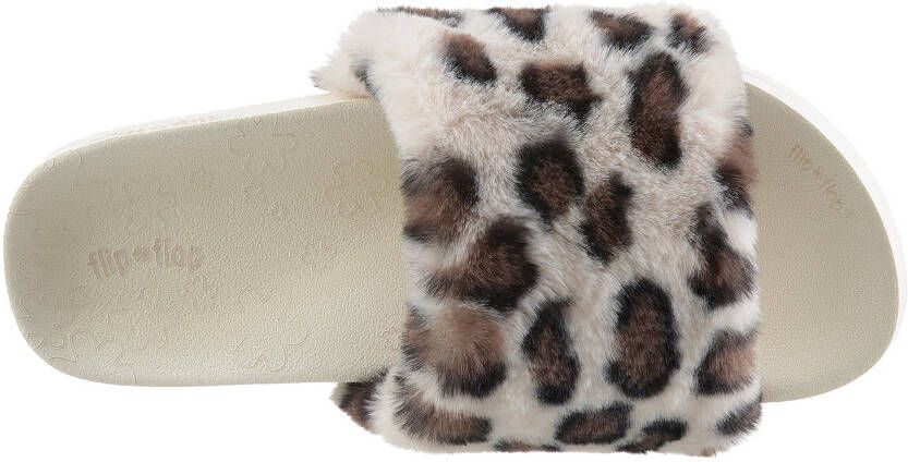 Flip Flop Pantoffels Pool*leo fur in luipaard-look