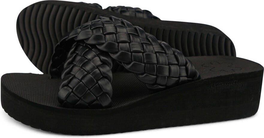 Flip Flop Slippers Wedgy*cross plateau zomerschoen slippers met gevlochten bandage