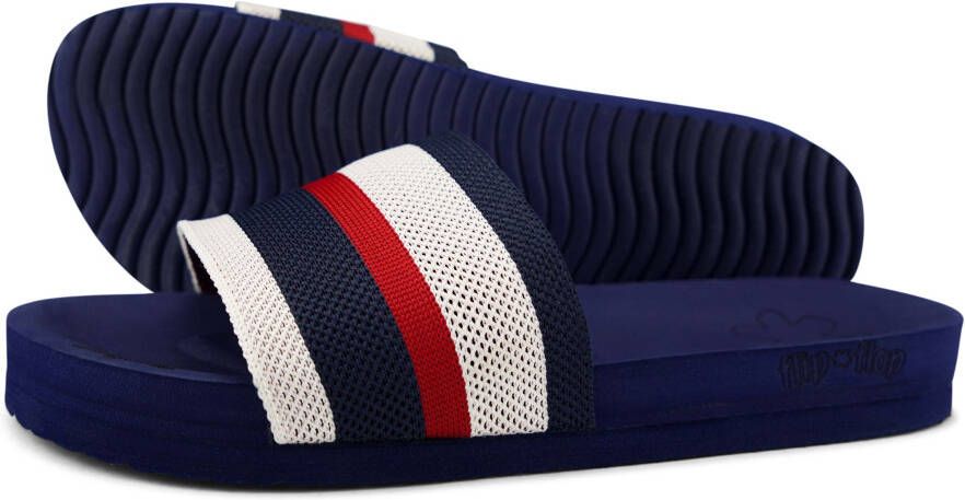 Flip Flop Slippers Pool*knit multi zomerschoen slippers poolslides met modieuze streepjespatroon