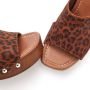 French Connection Slippers Mule sandaal open schoen van leer met blokhak - Thumbnail 5