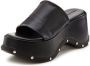 French Connection Slippers Mule sandaal open schoen van leer met modieuze plateausole - Thumbnail 3