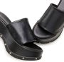 French Connection Slippers Mule sandaal open schoen van leer met modieuze plateausole - Thumbnail 5
