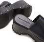 French Connection Slippers Mule sandaal open schoen van leer met modieuze plateausole - Thumbnail 6