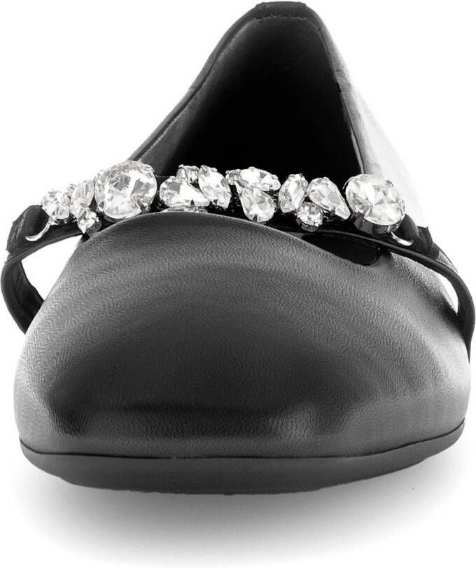 Gabor Ballerina's blockhak comfort schoen flats met fonkelende sierstenen