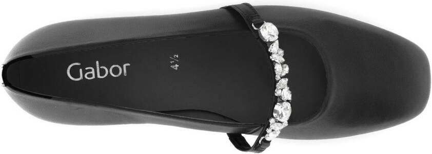 Gabor Ballerina's blockhak comfort schoen flats met fonkelende sierstenen