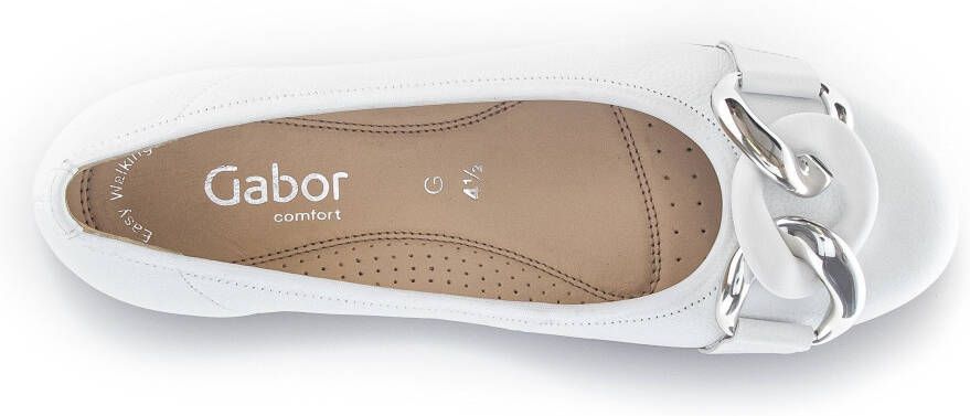 Gabor Ballerina's Florence Trouwschoen platte schoenen slippers met elegante sierketting