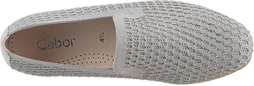 Gabor Instappers blokhak loafer comfortabele schoen met fonkelende strass-steentjes