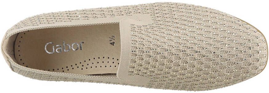 Gabor Instappers blokhak loafer comfortabele schoen met fonkelende strass-steentjes