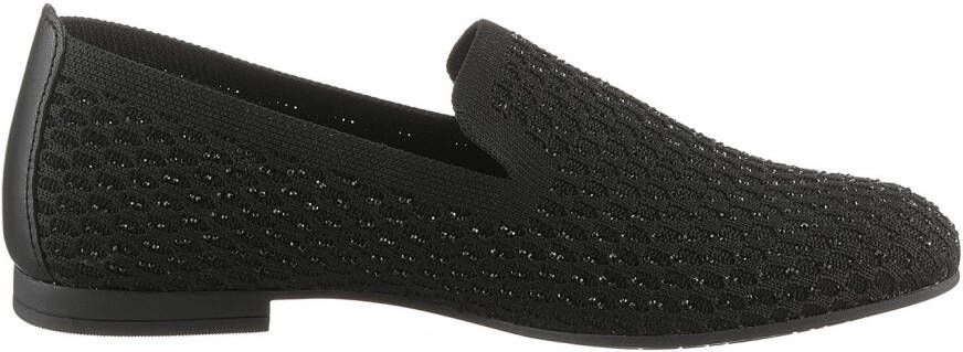 Gabor Instappers blokhak loafer comfortabele schoen met fonkelende strass-steentjes