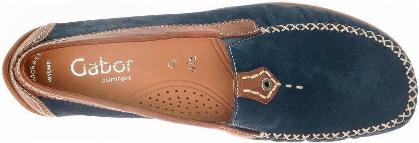 Gabor Mocassins Florence slipper instapschoen comfortabele schoen met contrastnaad breedte g (=wijd)