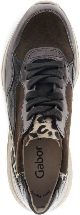 Gabor Plateausneakers veterschoen halfhoge schoen met modieuze contrast inzetten