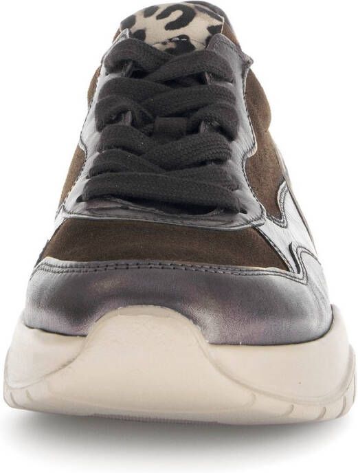 Gabor Plateausneakers veterschoen halfhoge schoen met modieuze contrast inzetten