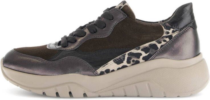 Gabor Plateausneakers veterschoen halfhoge schoen met modieuze contrast inzetten
