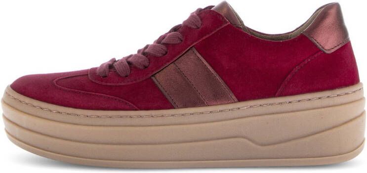 Gabor Plateausneakers veterschoen vrijetijdsschoen halfhoge schoen met inzet in metallic optiek