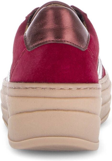 Gabor Plateausneakers veterschoen vrijetijdsschoen halfhoge schoen met inzet in metallic optiek