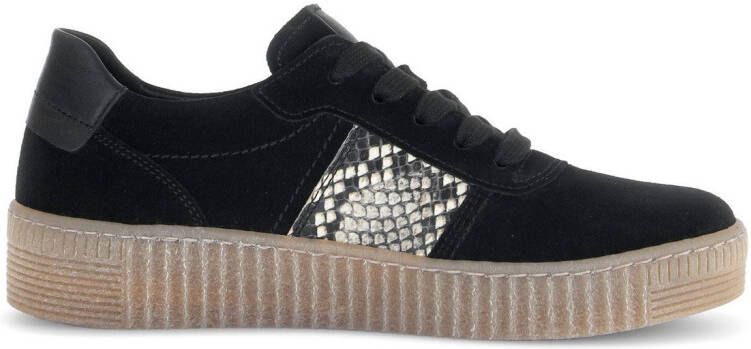 Gabor Plateausneakers vrijetijdsschoen halfhoge schoen veterschoen met plateauzool in crêpe-optiek