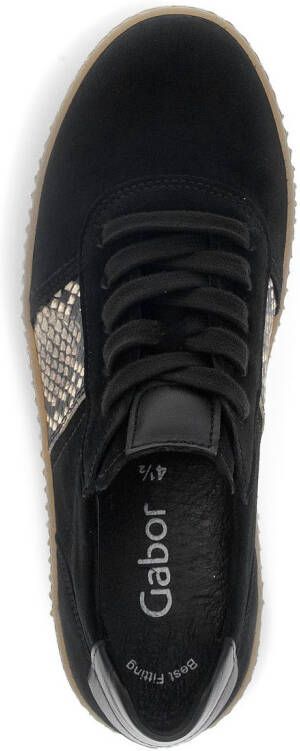 Gabor Plateausneakers vrijetijdsschoen halfhoge schoen veterschoen met plateauzool in crêpe-optiek