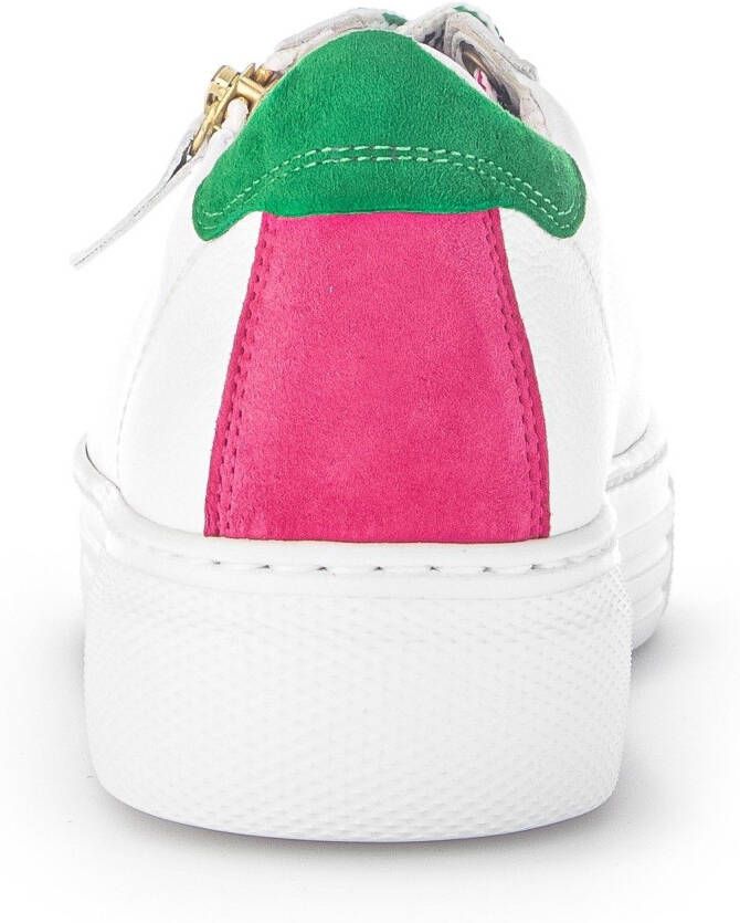 Gabor Plateausneakers Florence met kleurrijke accenten breedte g vrijetijdsschoen lage schoen veterschoen