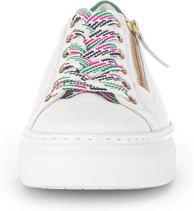 Gabor Plateausneakers Florence met kleurrijke accenten breedte g vrijetijdsschoen lage schoen veterschoen