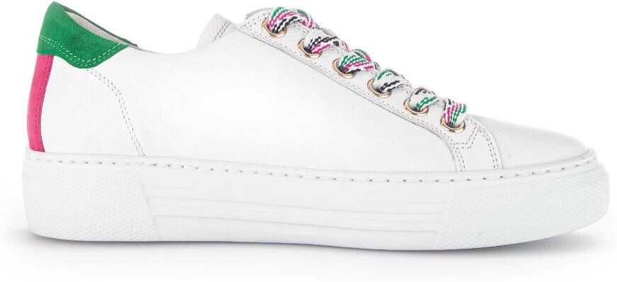 Gabor Plateausneakers Florence met kleurrijke accenten breedte g vrijetijdsschoen lage schoen veterschoen