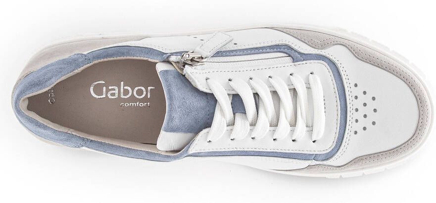 Gabor Plateausneakers Davos met contrastafwerkingen vrijetijdsschoen halfhoge schoen veterschoen