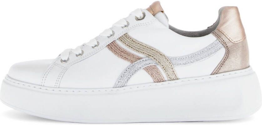 Gabor Plateausneakers Florence vrijetijdsschoen lage schoen veterschoen contrastafwerking breedte g (=breed)