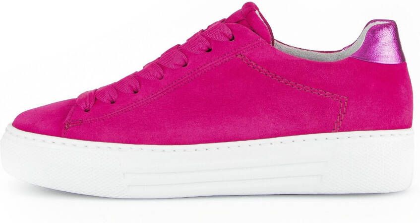 Gabor Plateausneakers Florence vrijetijdsschoen lage schoen veterschoen met subtiele decoratieve stiksels