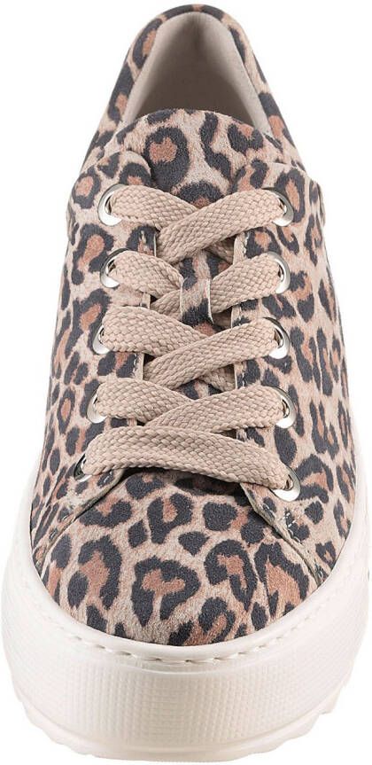 Gabor Plateausneakers Florence vrijetijdsschoen lage schoen veterschoen modieuze leoprint breedte g