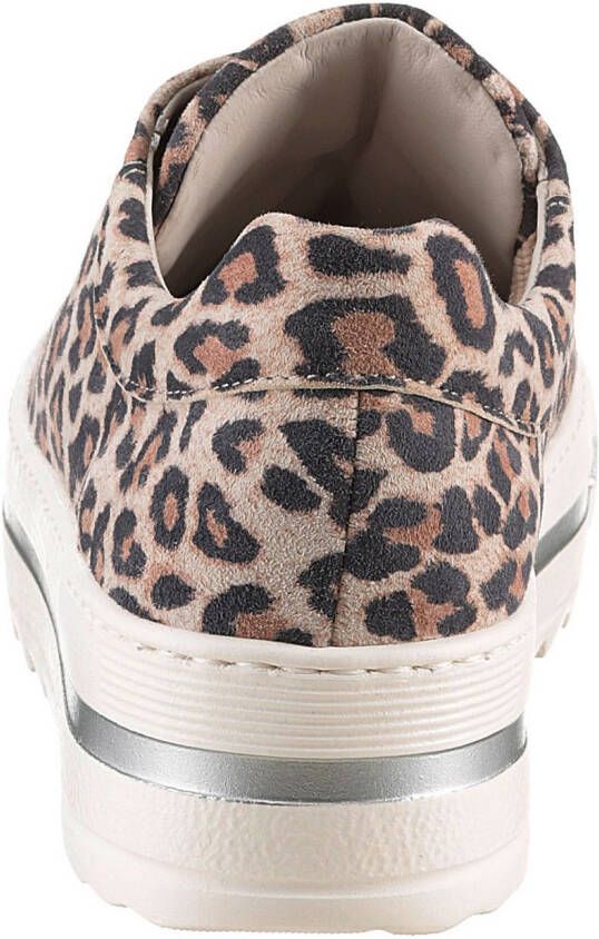 Gabor Plateausneakers Florence vrijetijdsschoen lage schoen veterschoen modieuze leoprint breedte g