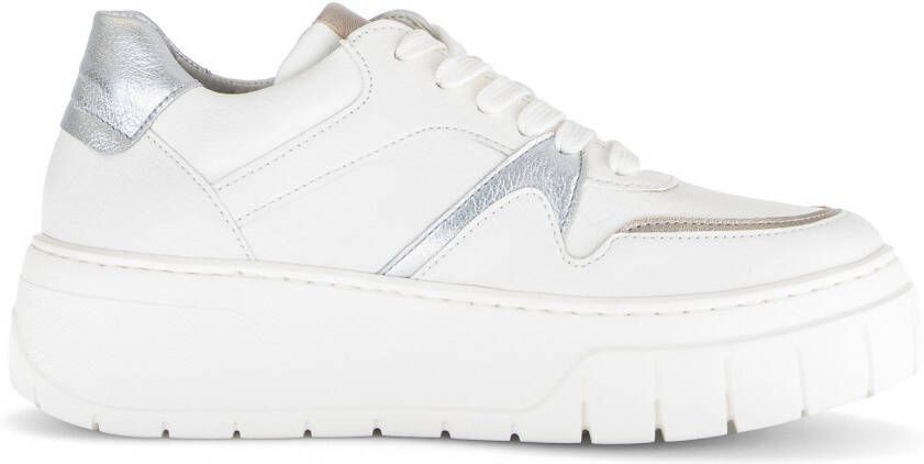 Gabor Plateausneakers veterschoenen lage schoen vrijetijdsschoen afwerkingen in metallic look